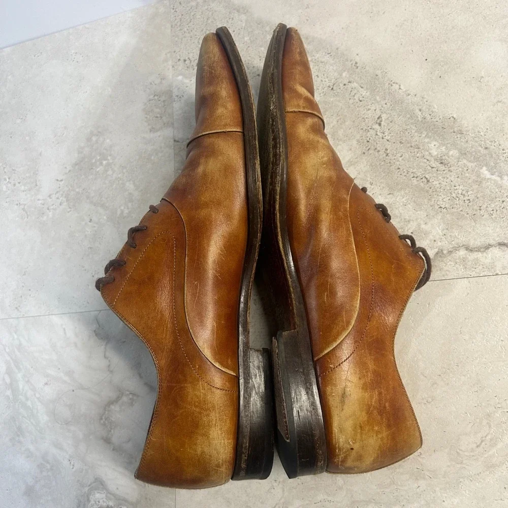 Magnanni Cap Toe Oxford Cognac Leather Mens 11.5 M 15959 Spain Dress Shoes